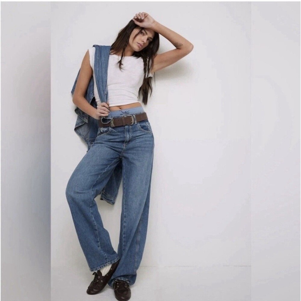 NEW FREE PEOPLE WE THE FREE OPAL ASTER STRAIGHT LEG JEANS Size 24 - Picture 14 of 16